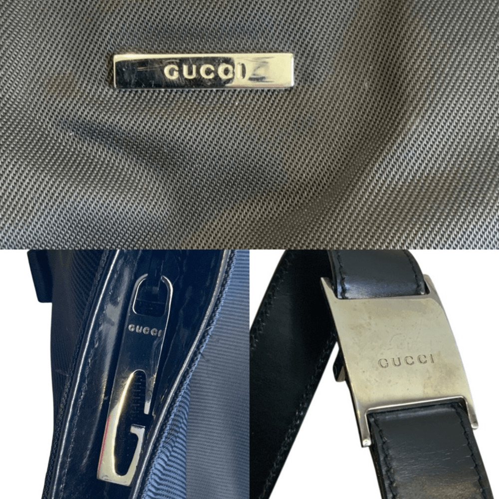 GUCCI Tote Bag Large Shoulder Leather Black Nylon - Picture 8 of 13